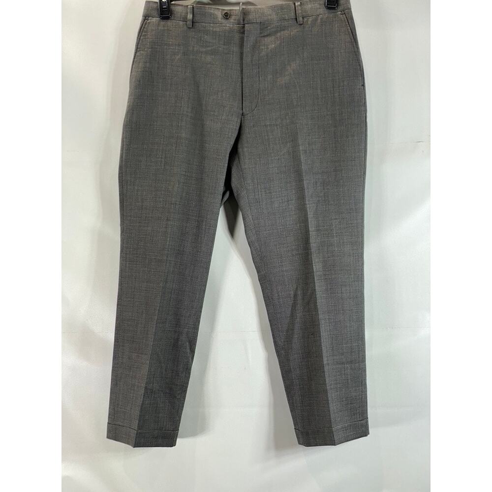 PRONTO UOMO Men's Black Modern-Fit Flat Front Wool Dress Pants SZ 39X30